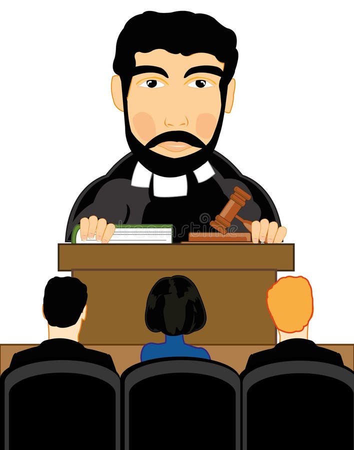 Vektorillustrationsmänner zu den Richtern im Gerichtssaal stock abbildung Vektorillustrationsmänner zu den Richtern im Gerichtssaal stock abbildung