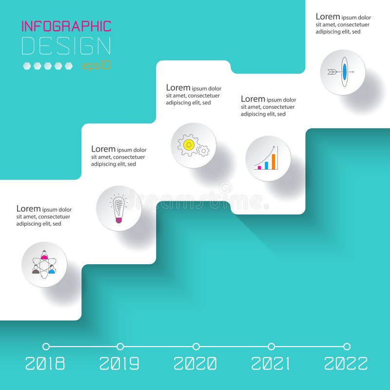 VektorInfographics i rätt tid linje eller momentprocess vektor illustrationer VektorInfographics i rätt tid linje eller momentprocess vektor illustrationer