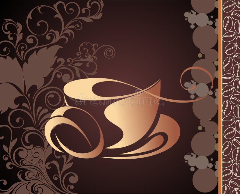 Vektorkaffee, Teehintergrund lizenzfreie abbildung Vektorkaffee, Teehintergrund lizenzfreie abbildung