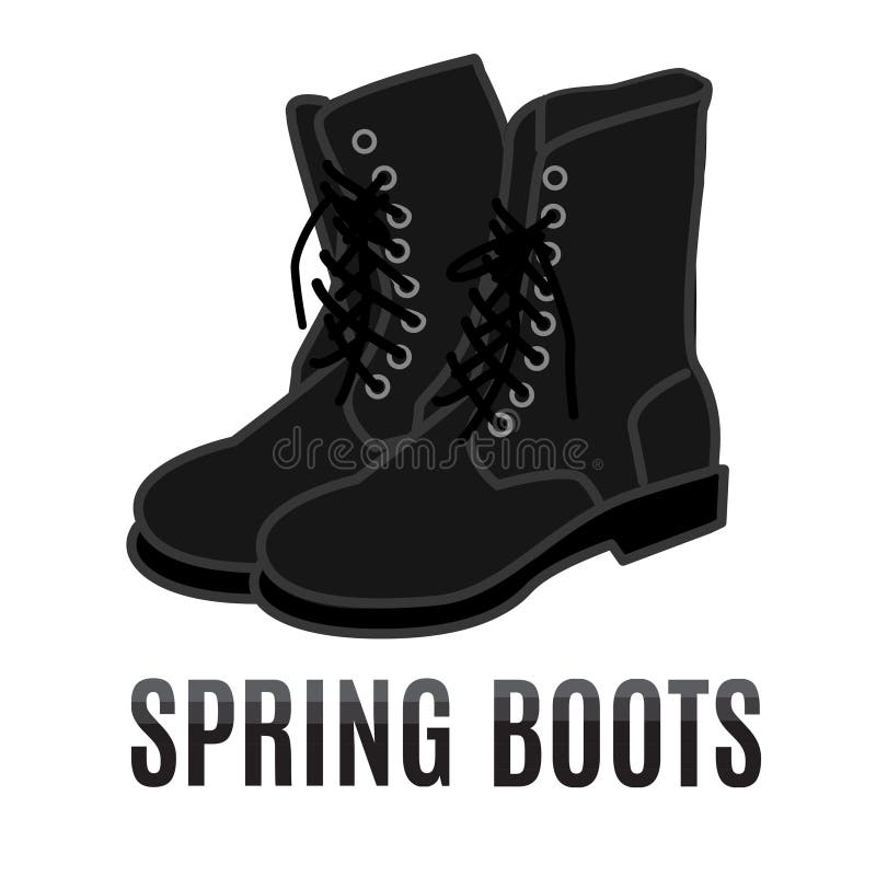 Vektorkarikaturschwarz-Armeestiefel lizenzfreie abbildung Vektorkarikaturschwarz-Armeestiefel lizenzfreie abbildung
