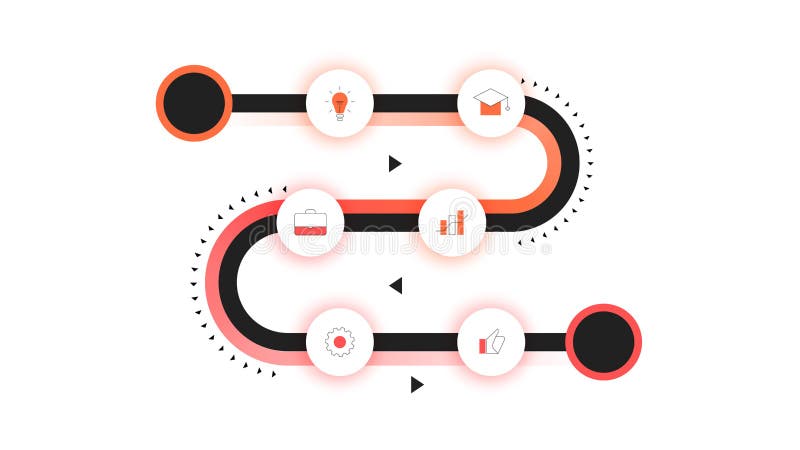 Vektorkretsschema, modern Infographic Timeline med neonpanelljuset Mall för affärspresentationen, årsrapporter royaltyfri illustrationer Vektorkretsschema, modern Infographic Timeline med neonpanelljuset Mall för affärspresentationen, årsrapporter royaltyfri illustrationer