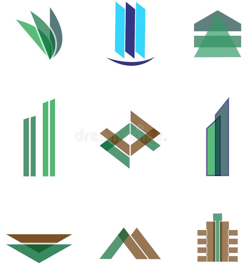 Vektorlogo av konstruktion, abstrakt design royaltyfri illustrationer Vektorlogo av konstruktion, abstrakt design royaltyfri illustrationer