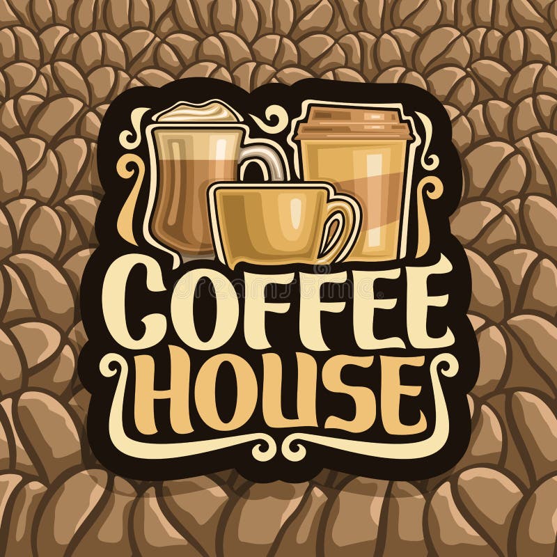 Vektorlogo för kaffehus vektor illustrationer