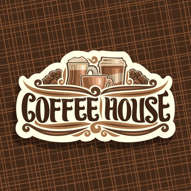 Vektorlogo för kaffehus vektor illustrationer