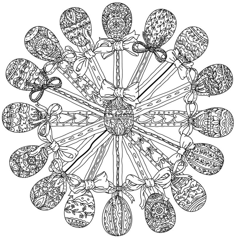Ostereier Zentangle Für Malbuch Für Erwachsenen Vektor