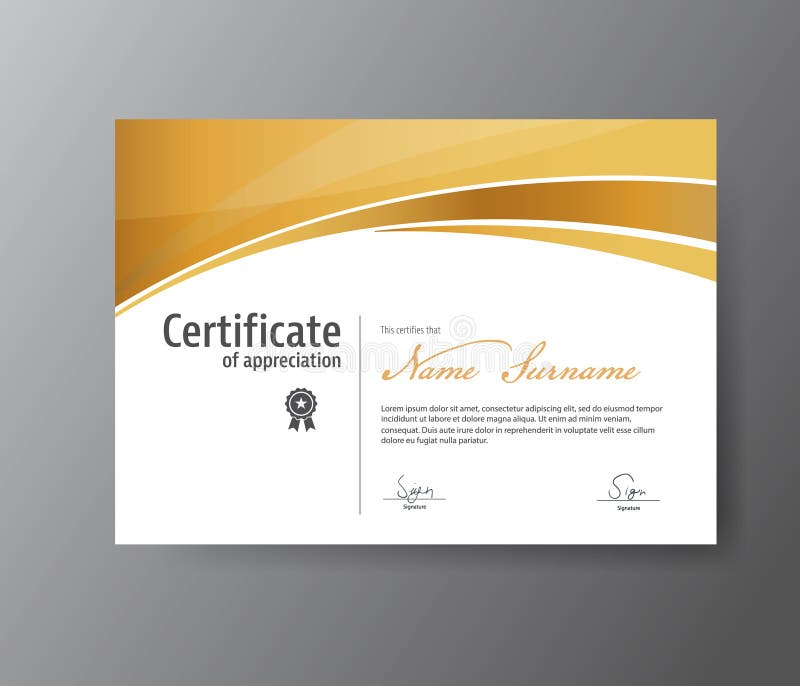 Vektormall för certifikatet, modernt diplom stock illustrationer Vektormall för certifikatet, modernt diplom stock illustrationer
