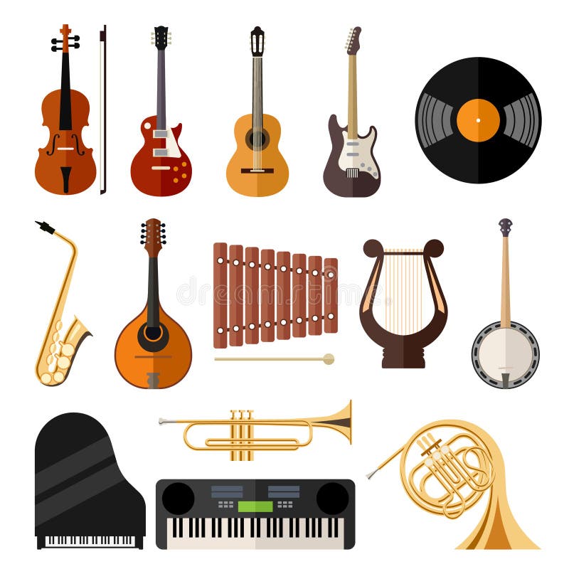 Vektormusikinstrument sänker symboler vektor illustrationer Vektormusikinstrument sänker symboler vektor illustrationer
