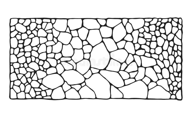 Vektorn för murverket för stenväggen skissar den dekorativa Isolerat anmärka