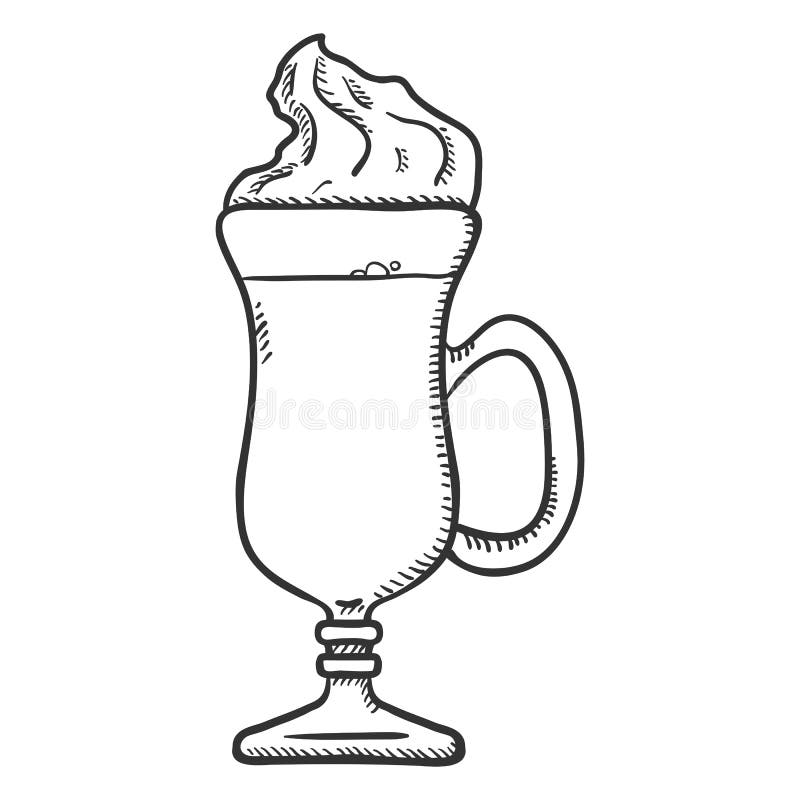 Vektorn skissar illustrationen - exponeringsglas av irländarekräm stock illustrationer