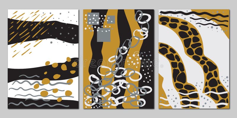 Vektorn ställde in av idérika universella abstrakta kort royaltyfri illustrationer Vektorn ställde in av idérika universella abstrakta kort royaltyfri illustrationer