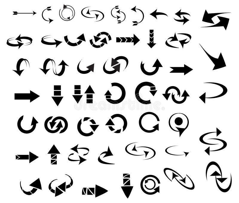 Vektorpfeilsatz, Netzikonen, Internet-Symbole, schwarze Pfeile für Grafikdesign und Internet-Projekte vektor abbildung