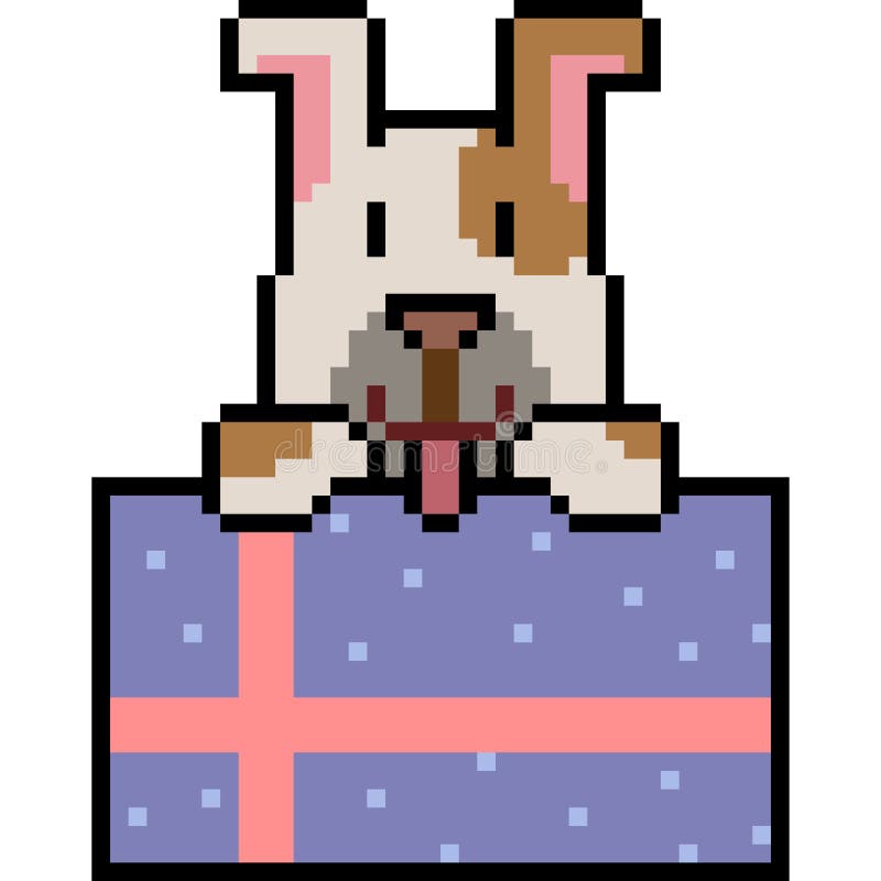 Hund. Pixel Art. Vector vektor abbildung. Illustration von würfel