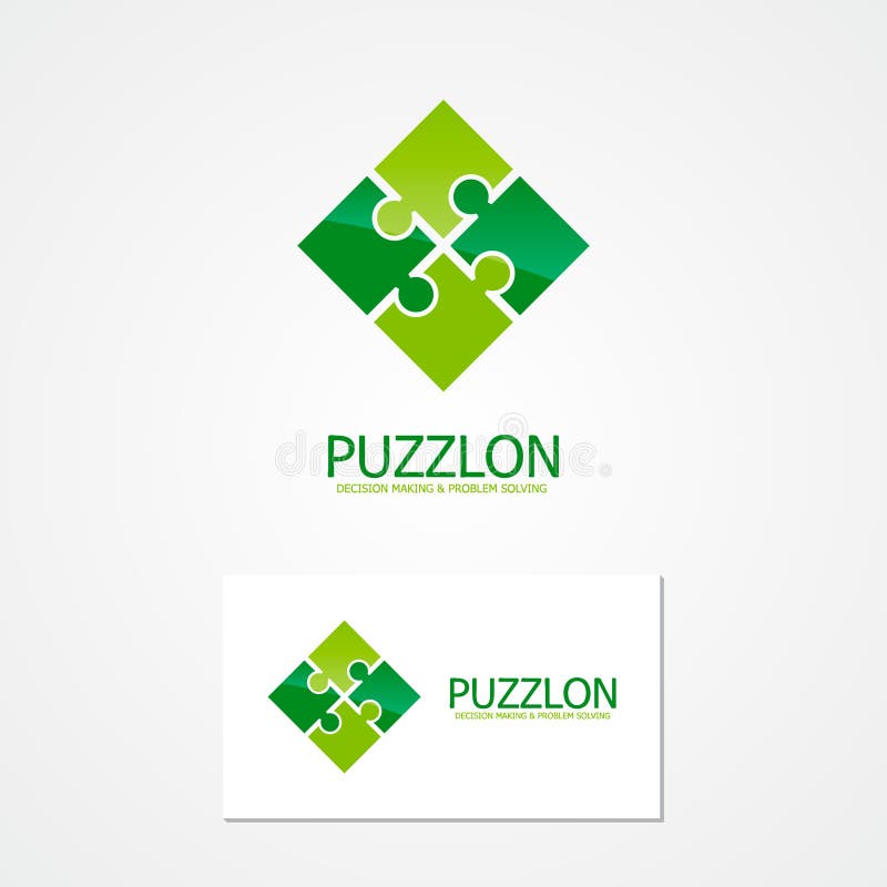 Vektorpuzzlespiel-Designlogo stock abbildung Vektorpuzzlespiel-Designlogo stock abbildung