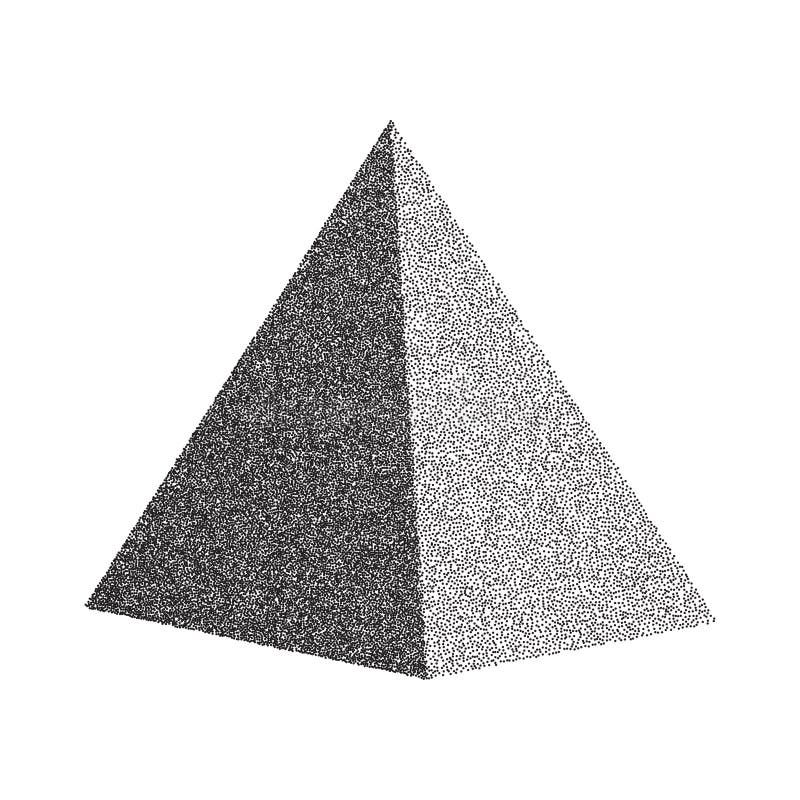 Vector Halftone Stippled Geometric Figure Illustration - 3D Quadrangular Pyramid. Vector Halftone Stippled Geometric Figure Illustration - 3D Quadrangular Pyramid