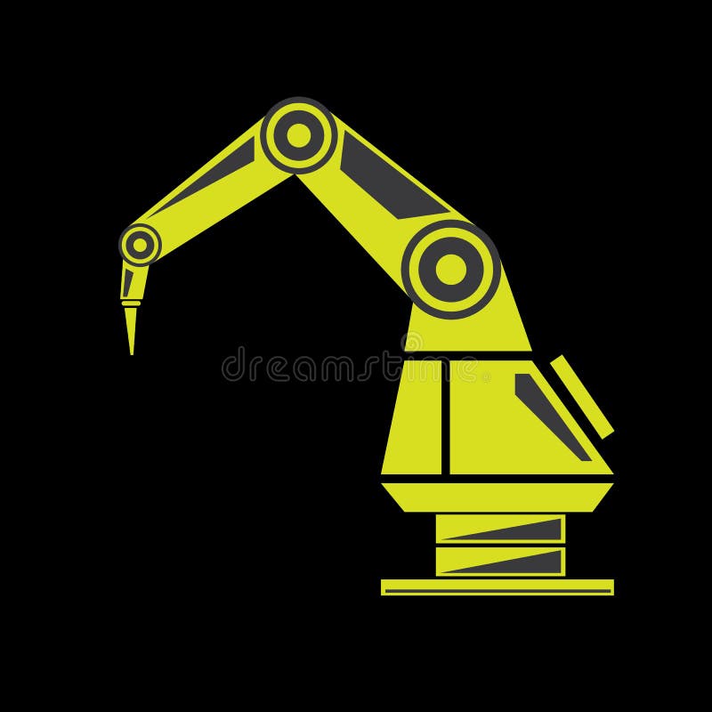 Vektorroboterarmsymbol Roboterhand und -schmetterling stock abbildung