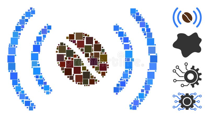 Vektorsamling för kvadratisk kaffepisod, wifi spot-vektor stock illustrationer