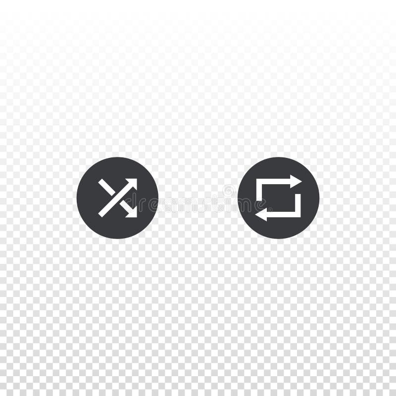 Vektorschlurfen und Wiederholungsikone lokalisiert auf transparentem Hintergrund Entwurfselement für Entwurf beweglichen App, Web vektor abbildung Vektorschlurfen und Wiederholungsikone lokalisiert auf transparentem Hintergrund Entwurfselement für Entwurf beweglichen App, Web vektor abbildung