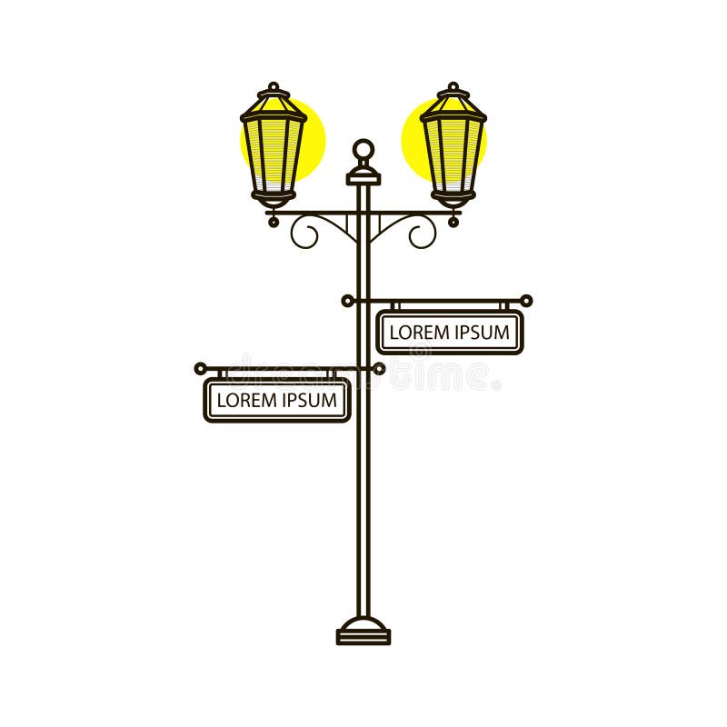Vektorstreetlight i plan stil med tecknet Utomhus- ljus för tappning Yttre illuminationsenhet med pekaren Gatalyktstolpe stock illustrationer Vektorstreetlight i plan stil med tecknet Utomhus- ljus för tappning Yttre illuminationsenhet med pekaren Gatalyktstolpe stock illustrationer