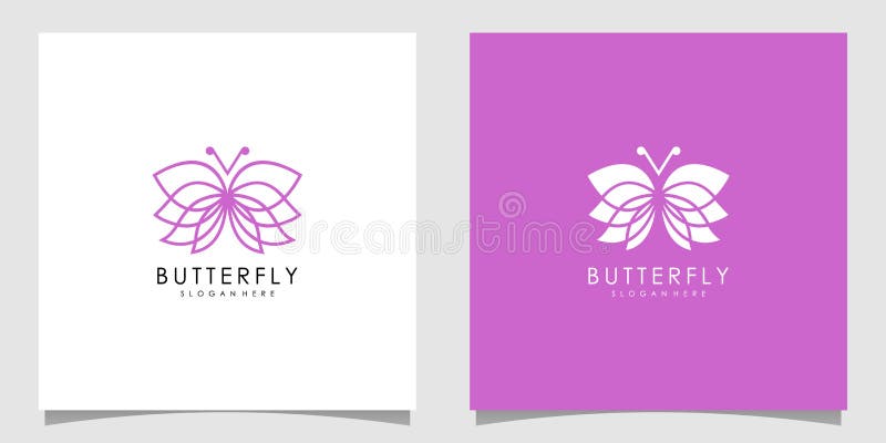 Vektorsymboldesign för etikettmall för skönhetssikoner för fjäril-logotyp vektor illustrationer