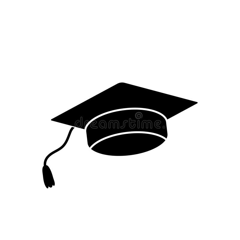 Vektorsymboluppsättning för graderingshatt. Teckensamling för illustration av utbildning. universitetssymbol. studentlogotyp. vektor illustrationer