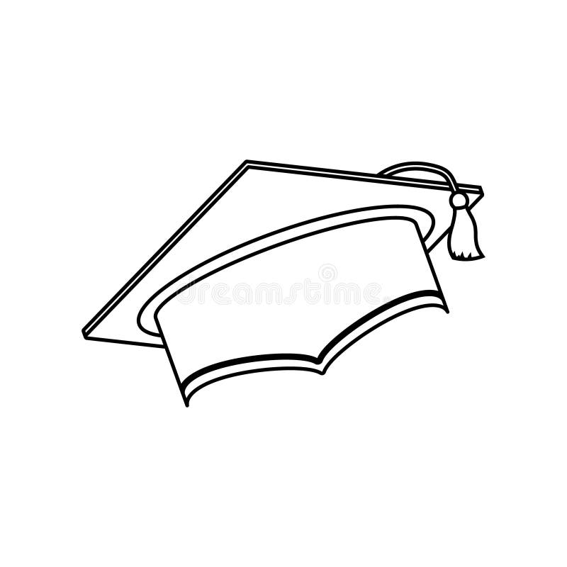 Vektorsymboluppsättning för graderingshatt. Teckensamling för illustration av utbildning. universitetssymbol. studentlogotyp. vektor illustrationer