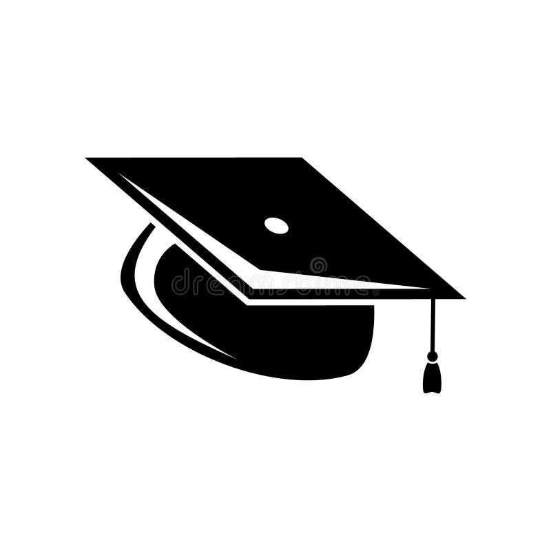 Vektorsymboluppsättning för graderingshatt. Teckensamling för illustration av utbildning. universitetssymbol. studentlogotyp. vektor illustrationer