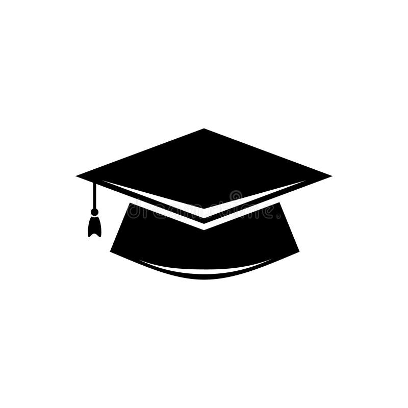 Vektorsymboluppsättning för graderingshatt. Teckensamling för illustration av utbildning. universitetssymbol. studentlogotyp. vektor illustrationer