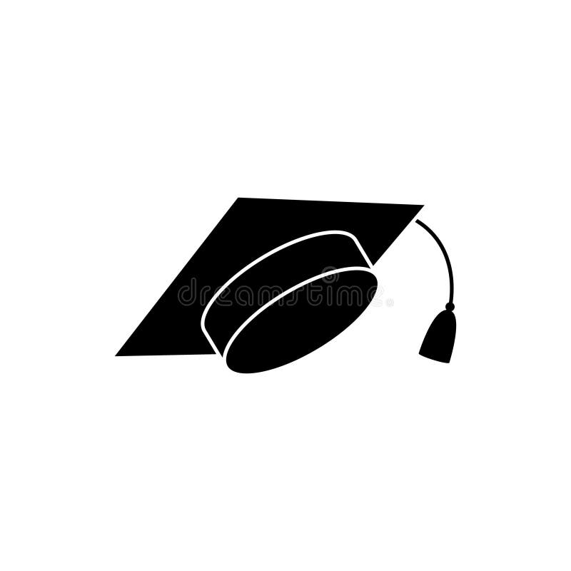 Vektorsymboluppsättning för graderingshatt. Teckensamling för illustration av utbildning. universitetssymbol. studentlogotyp. vektor illustrationer