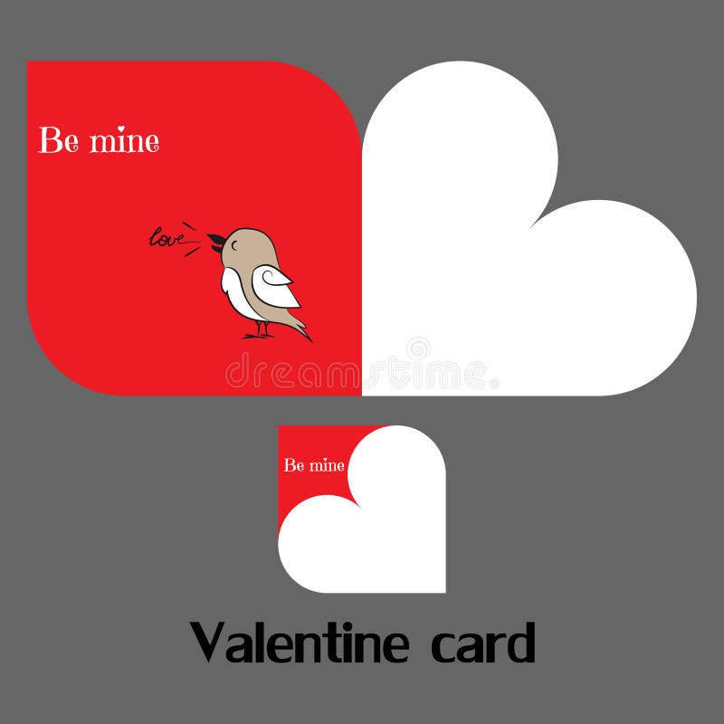 Vektorvalentinsgrußkarte mit Farbvogel lizenzfreie abbildung Vektorvalentinsgrußkarte mit Farbvogel lizenzfreie abbildung