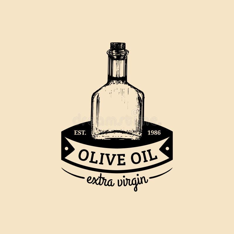 Vektorweinlese-Olivenlogo Retro- Emblem mit organischer Ölflasche Hand skizzierte ländliches Zeichen der landwirtschaftlichen Pro stock abbildung Vektorweinlese-Olivenlogo Retro- Emblem mit organischer Ölflasche Hand skizzierte ländliches Zeichen der landwirtschaftlichen Pro stock abbildung