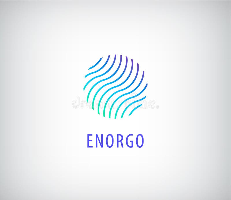 Vektorzusammenfassung bewegt in buntes Logo des Kreises wellenartig Energie, Wasser