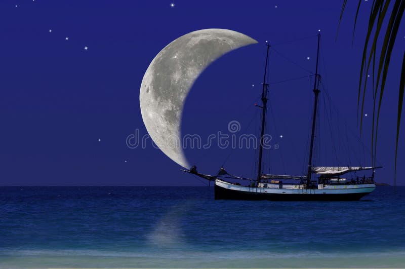 Vela della luna del viaggio di paradiso Vela della luna del viaggio di paradiso
