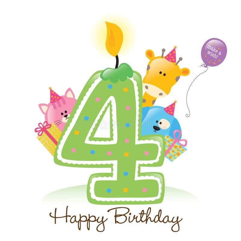 Vela e animais do feliz aniversario ilustração stock Vela e animais do feliz aniversario ilustração stock