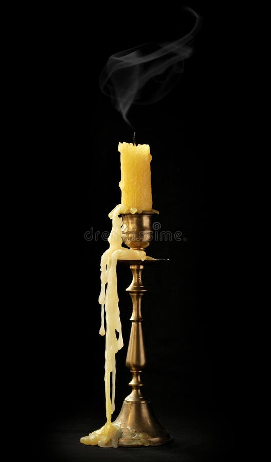 Extinct Candle with fumy wick. Extinct Candle with fumy wick