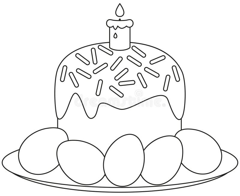 A vela tradicional do bolo de easter eggs no ícone da placa ilustração do vetor A vela tradicional do bolo de easter eggs no ícone da placa ilustração do vetor