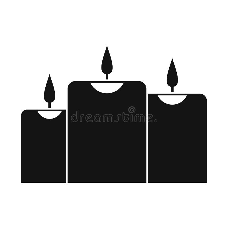 Velas ardentes do ícone ilustração stock Velas ardentes do ícone ilustração stock