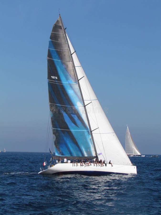 Maxi yacht designed to win the most prestigious regattas, The Med Spirit was racing during the Sails of Saint Tropez. The boat is made entirely of carbon and was built in Australia. Maxi yacht designed to win the most prestigious regattas, The Med Spirit was racing during the Sails of Saint Tropez. The boat is made entirely of carbon and was built in Australia.