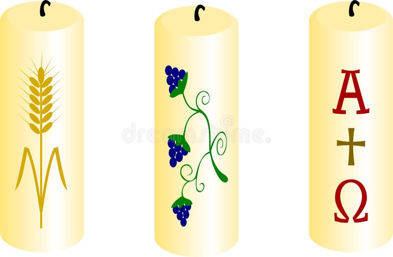 Velas del bautizo. ilustración del vector. Imagen de artesanías 5123120