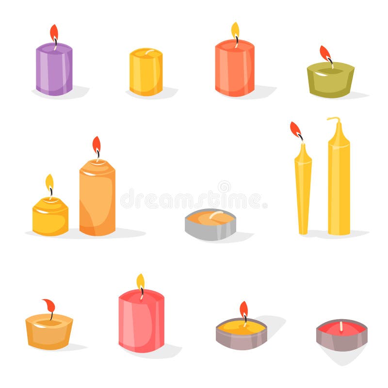 Velas em um estilo liso ilustração stock Velas em um estilo liso ilustração stock