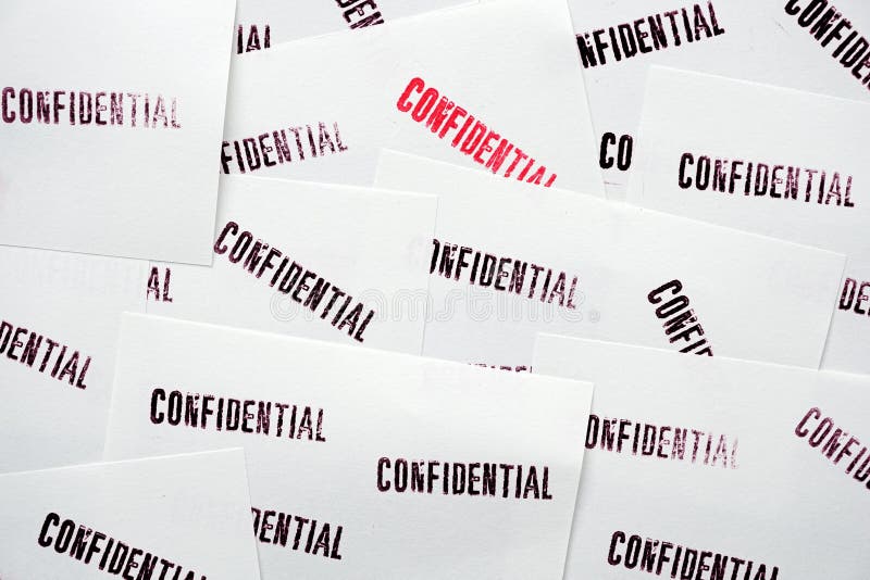 Many stamped confidential on white paper. Many stamped confidential on white paper.