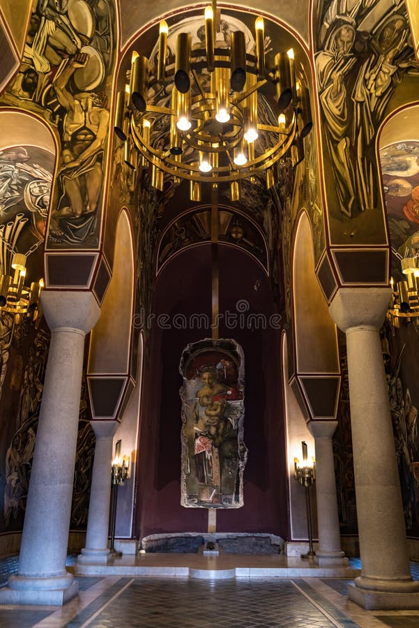 Inside Interior view of Patriarch Eastern Orthodox Church inside Tsarevets fortress. The Patriarchal Cathedral of the Holy