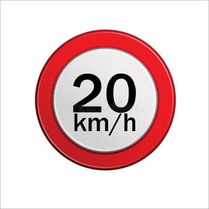 Velocidade Maxima Permitida 20 Km H Maximum Speed Limit In Portuguese 