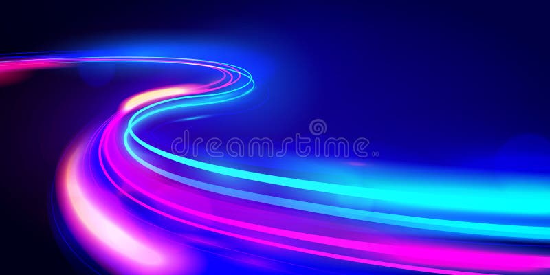 Velocità o linee di neon colorate e futuristiche illustrazione di stock