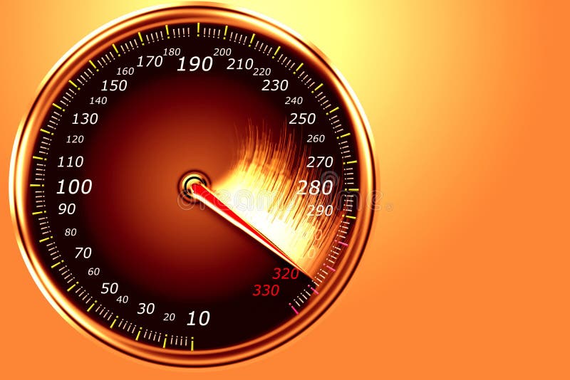 Abstract automobile speedometer shows great speed. Abstract automobile speedometer shows great speed