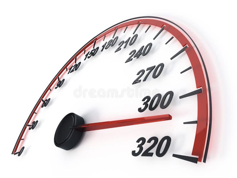 Speedometer on white background - 3d render. Speedometer on white background - 3d render