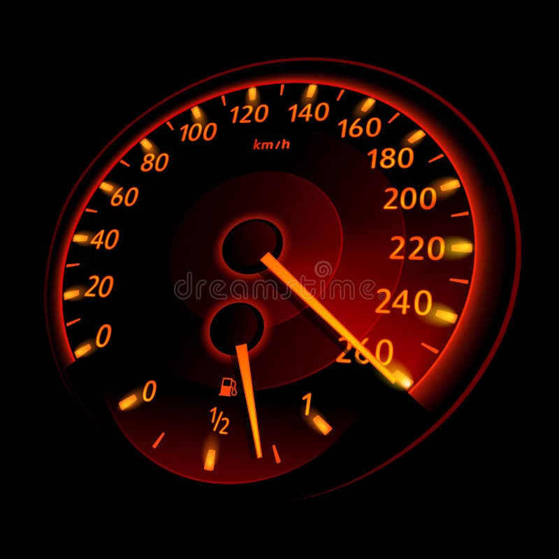 Speedometer. The danger of the maximum limit. Vector illustration. Speedometer. The danger of the maximum limit. Vector illustration