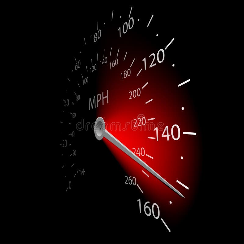 Illustration of the speedometer on dark background. Illustration of the speedometer on dark background.