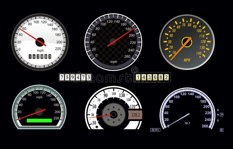 Set of vector speedometer and counter. Set of vector speedometer and counter