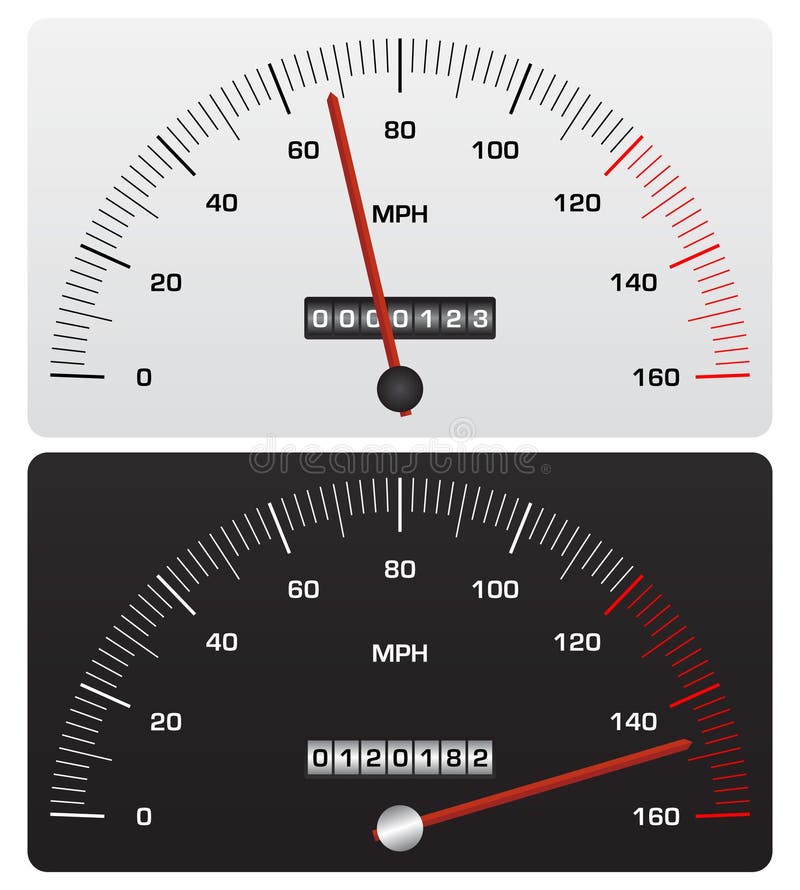 Car speed gauge in two colors. Car speed gauge in two colors
