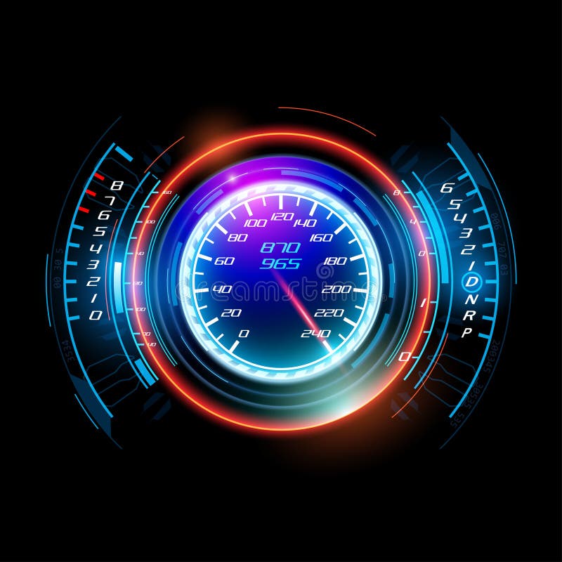 Abstract car speedometer in vector. Abstract car speedometer in vector